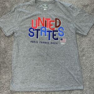 Paris 2024 Men's Olympics USA Team Short Sleeve T-Shirt L Grey